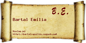 Bartal Emília névjegykártya